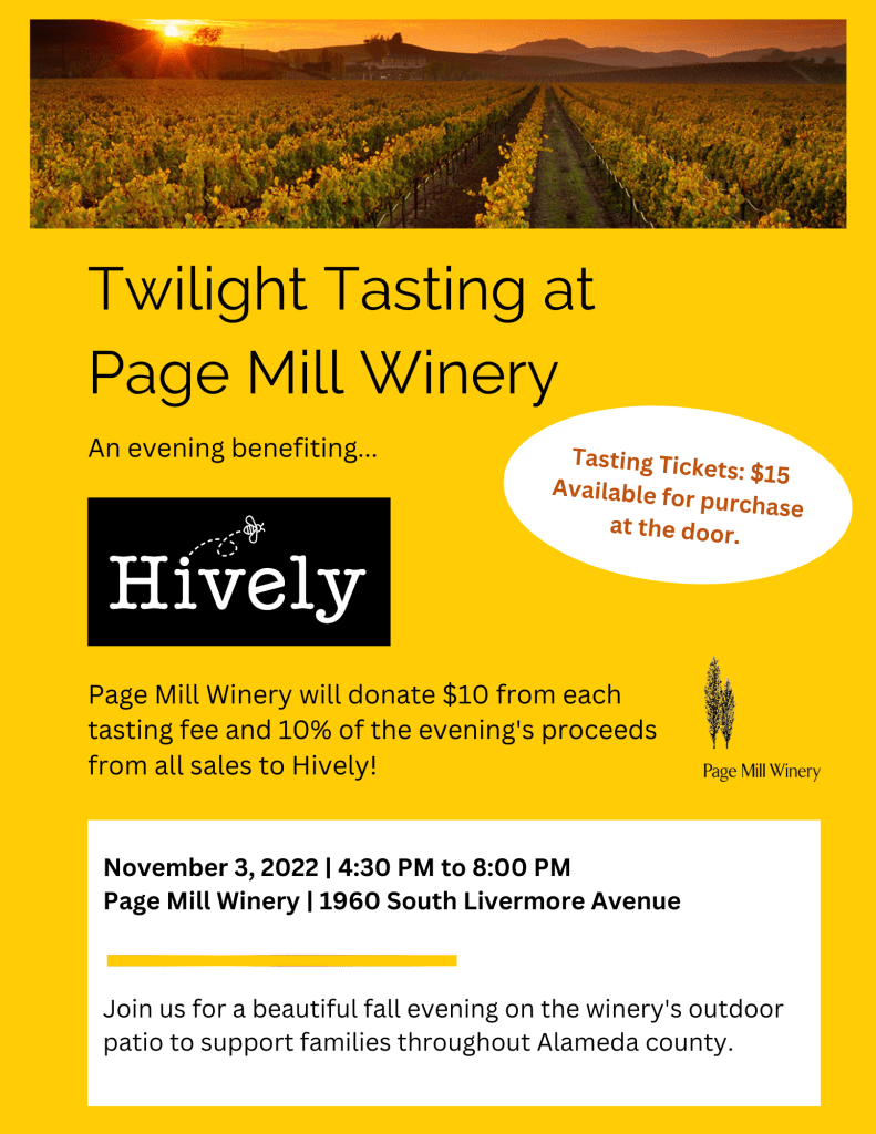 Flyer for a wine tasting at Page Mill Winery